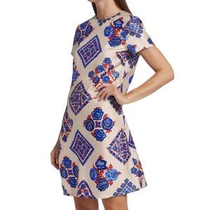 La DoubleJ Dress Silk Swing Floral-Print Minidress in Cowgirl Print Sz XXL